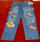 Vintage Y2K Skater UNK NBA Team Patch Logo Jeans Mens Size 38 NEW WITH TAGS
