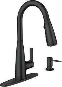 Moen Haelyn schwarz Küchenarmatur ColorCue® 1-Griff hoher Bogen Pulldown 87627EIBL - Bild 1 von 8