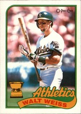 1989 O-Pee-Chee Oakland Athletics Baseball Card #316 Walt Weiss
