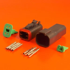 Deutsch DT Series 4 Pin Way Connector Male & Female DT04-4P-CE02 DT06-4S-CE06 - Picture 1 of 9