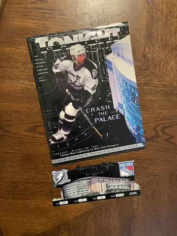 Tampa Bay Lightning Hockey ICE Palace Opening Game 1996 Ticket & Program Cover