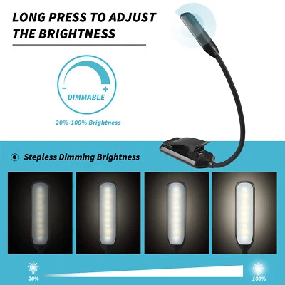 Wiederaufladbare 9LEDs Leselampe Buchlampe Notenpultleuchte Flexibel Tischlampe - Bild 1 von 4