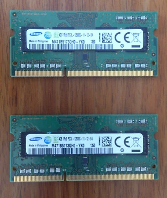 Samsung 8GB (2x 4GB) DDR3 PC3L-12800S 1600MHz SODIMM Laptop Memory - Image 1 of 2