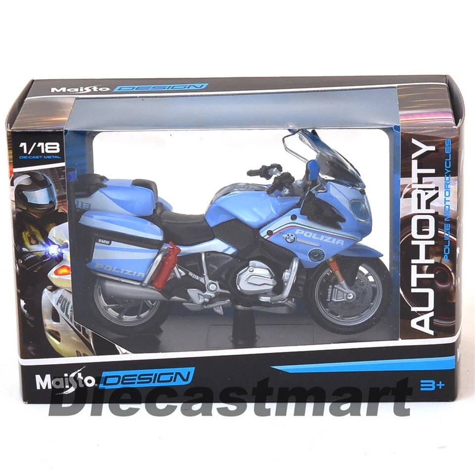 MAISTO 1:18 AUTHORITY POLICE MOTORCYCLES BMW R 1200 RT POLIZIA DIECAST 32306  - Image 1 of 1