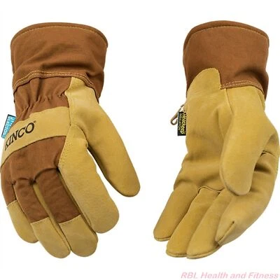KINCO 1958 Pigskin Leather Mens Work Gloves Waterproof Winter Lined Construction