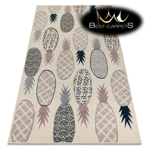 MODERN amazing RUGS 'HEOS' Pineapple Fruits cream pink blue CARPETS ORIGINAL  - Picture 1 of 6