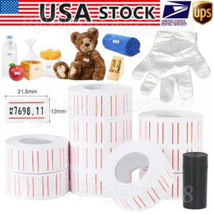 600 PIEZAS/Rollo Etiqueta de Papel Blanco Etiqueta Pistola Etiquetas Recarga Tinta Rollo para MX 5500 - Imagen 1 de 12