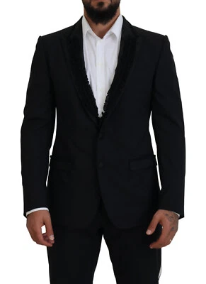Blazer Dolce & Gabbana Preto MARTINI Jaqueta Slim Fit IT50/US40/L RRP $2800 - Imagem 1 de 4