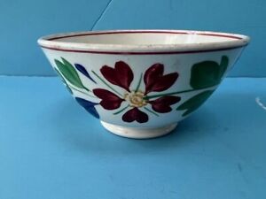 ANTIQUE GAUDY DUTCH BOWL/MARKED ENGLAND AND OTHER IMPRINTS