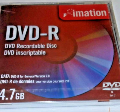 recordable dvr r 4.7 gb new sealed imation blanck media computer newtwork new - Image 1 of 4