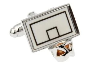 Basketball Backboard Cufflinks Hoops NBA Wedding Fancy Gift Box Free Ship USA - Picture 1 of 3