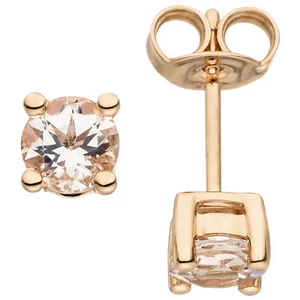Pendientes Solitario Con Morganita Rosa, Oro 585 Rosa, Damas - Imagen 1 de 1