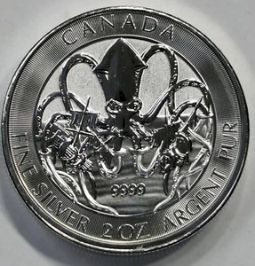 2020 2oz .999 Silver Canadian Creatures Of The north The Kraken# 1289 - Picture 1 of 8