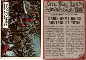 1962 Topps, Civil War News, #44 Shot to Death, Jackson, Miss.