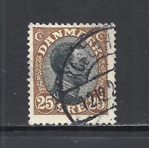 DÄNEMARK SCOTT 107 GEBRAUCHT FEIN + - 1920 25o BRAUN & SCHWARZ AUSGABE - KÖNIG CHRISTIAN X - Bild 1 von 2