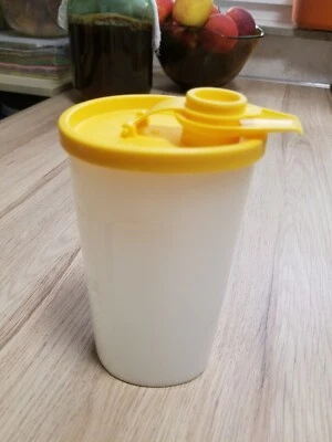 Tupperware Ölprinz 500ml Dressing Behälter Essig /Öl - Deckel Ausguss RETRO gelb - Bild 1 von 4