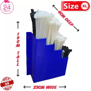 XL Extra Large Blue Cable Tie Holder Zip Tie Storage Rack Wall Mount Organiser - Picture 1 of 6