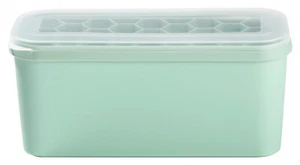 Eiswürfelform Eiswürfelbereiter mit Deckel Türkis Polypropylen Silikon 25x10 cm - Bild 1 von 2