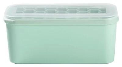 Eiswürfelform Eiswürfelbereiter mit Deckel Türkis Polypropylen Silikon 25x10 cm - Bild 1 von 2