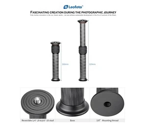 【Leofoto USA】Leofoto DC-322C Carbon Fiber Add-On 2 Section Center Column - Picture 1 of 7