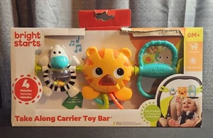 Bright Starts Take Along Carrier Toy Bar - 0m+ - Lion Zebra Jungle Theme - Picture 1 of 6