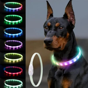 Hundehalsband Leuchtend LED Hundehalsband Blinklicht USB Aufladbar zuschneidbar - Bild 1 von 14