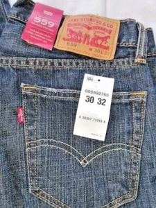 NWT Levis Jeans Mens 30/32 Blue 559 Relaxed Straight  dark wash - Picture 1 of 5