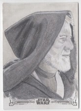 Obi-Wan Kenobi Topps Star Wars A New Hope Black&White Sketch Card Carolyn Craggs