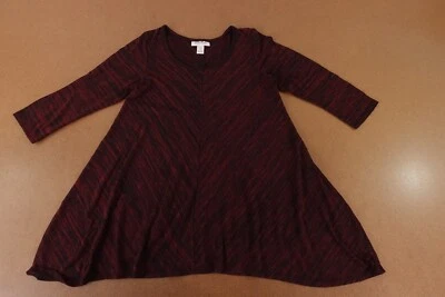 Motherhood Maternity Women's Medium Deep Red Black Knit Long Sleeve Tunic Top - Image 1 of 4