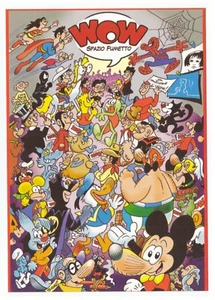 WOW WERBEKARTE - Rat-Man Dylan Dog Tex Diabolik Spiderman Superman - Bild 1 von 2