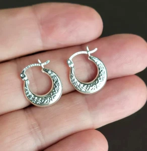 Erick's Sterling Silver Hoop Earrings Taxco.925 - Picture 1 of 8