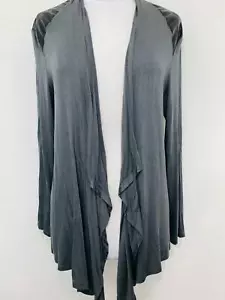 Cardigan donna nuovo con etichette COVINGTON accogliente con pelle grigio scuro spalle taglia XL - Foto 1 di 7