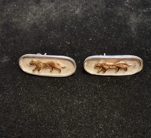 Sterling Silver Walking Panther Pair Of Earrings 925 - Picture 1 of 4