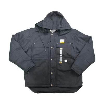 Chaqueta negra Eddie Bauer Workwear para hombre ajuste capataz cremallera aislante 3M (S05) Foto 1 de 4