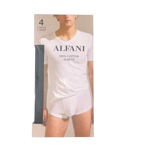 Alfani Men's 4-Pk. Slim-Fit Solid V-Neck Cotton Undershirts, XL NWT - Picture 1 of 2