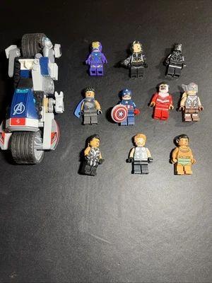 LEGO Marvel Avengers Minifigure Lot Of 10 Plus Speeder Bike As Shown - Image 1 of 4
