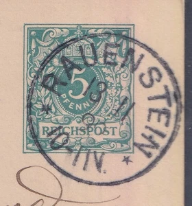74959) RAUENSTEIN Turingia nuevo sello postal 1892 en postal - Imagen 1 de 3