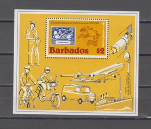 BARBADOS : 1984 - MNH - SOUVENIR SHEET - SCOTT # 631 STAMP ON STAMP UPU - Picture 1 of 1