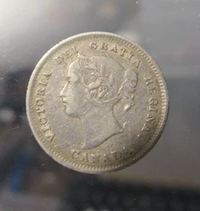 1899 Canada Silver 5 Cents Coin, NICE GRADE, Queen Victoria - Picture 1 of 5