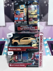 TRANSFORMERS Optimus Prime & Bumblebee metal fundido Hollywood Rides (película) - Imagen 1 de 5