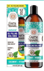 Enjuague bucal extractor de aceite de menta de coco Guru Nanda 8 oz 237 ml paquete de 1 - Imagen 1 de 8