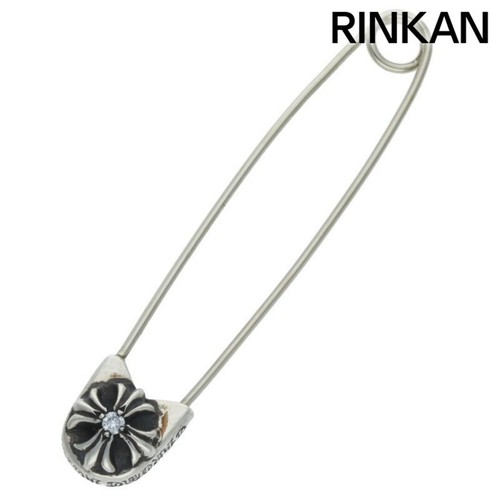 CHROME HEARTS Collana Cromo Cuori SAFETYPIN LG 1dia Grande Spilla di Sicurezza 1 Diamante Argento Usata