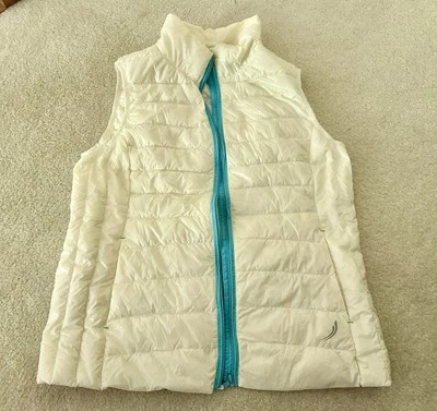 Exertek women’s M duck down white puffer vest - Image 1 of 4