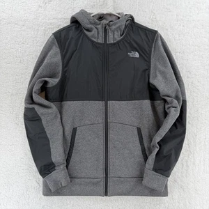 The North Face Jacke Herren Medium grau schwarz Kapuze Fleece Hybrid Full Zip - Bild 1 von 9