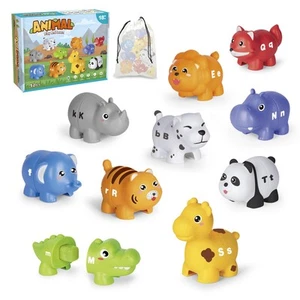 Learning Toys for 2 3 4 Year Old, 52 Pcs ABC Animal Alphabet Match Game with ... - Picture 1 of 7