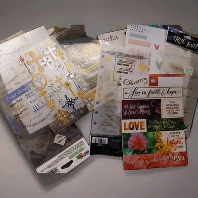 Paper Craft Embellishments Sticker Lot- Faith 7 Sheets And 1 Book - Image 1 of 4