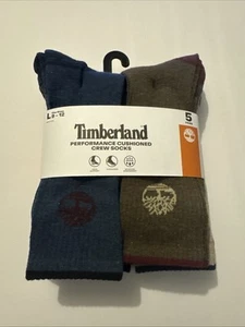 Timberland Performance Cushioned Crew Socks 5 Pairs Men Size 9-12 - Picture 1 of 8