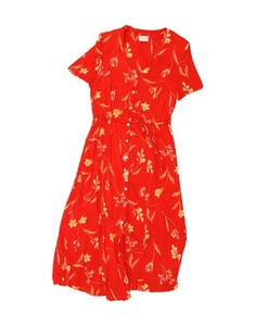CANDA Womens Maxi Dress UK 20 2XL Red Floral Viscose ML09 - Picture 1 of 3