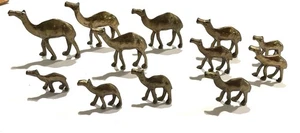 12 Stück Konvolut Messing Kamel Wohnwagen Deko Figuren Miniaturen MCM Vintage - Bild 1 von 5
