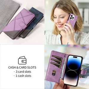 Splice PU Leather Wallet Phone Case For Huawei P70 P20 Mate 60 Pro Nova 11 - Picture 1 of 17